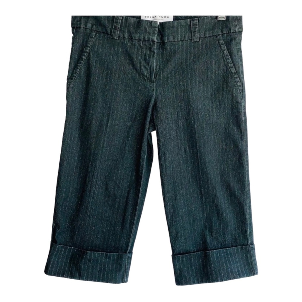Trina Turk Jean Pin Stripe Capri’s Sz 4